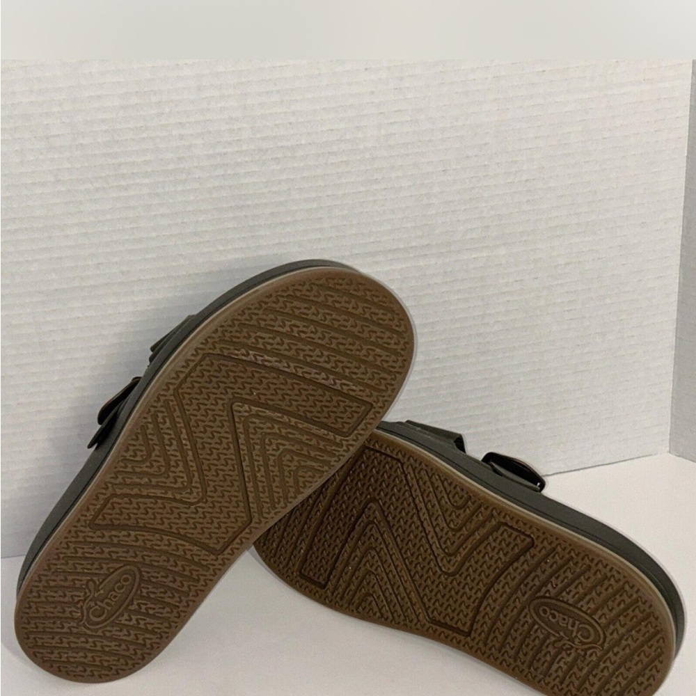 Chaco Leather Townes Slide Sandals in Olive Green - Picture 2 of 8